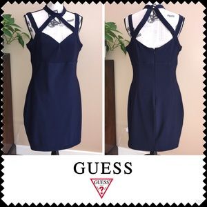 SOLD Guess Navy Choker Neck Bodycon Dress